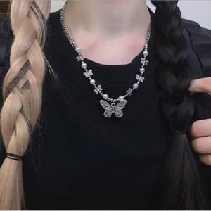 Collana con ciondolo a farfalla gotica per donna girocollo estetica accessori a catena Grunge ragazza colletto Indie gioielli amici - Product Image 3