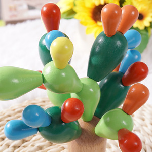 Blocs de construction en bois en forme de cactus pour enfants de 4 à 6 ans, jouet d'éducation précoce, ensemble de jeu d'assemblage de style Montessori - Product Image 2