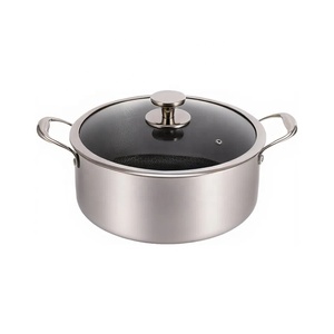 Çeşitli Boyutlarda Yapışmaz Yüzeyli Çift Taraflı İşlemeli Paslanmaz Çelik Büyük Çorba ve Et Suyu Tencereleri Çorba Tencereleri Seti - Product Image 5