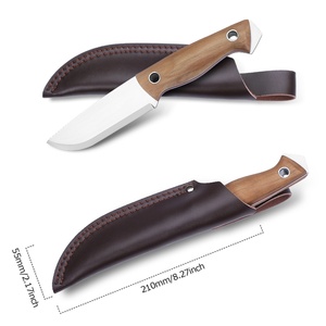 Cuchillo Skan Recto de Acero Inoxidable de Alta Calidad con Mango de Madera de Salgueiro, Personalizable, Grado OEM, Multifuncional para Supervivencia al Aire Libre - Product Image 5