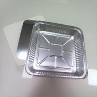 Barquettes en aluminium 9x9 pouces (230x230x48 mm) – Contenants à emporter 1500 ml – Emballage alimentaire en feuille d'aluminium – Barquettes jetables en aluminium