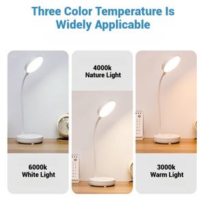 Lampe de bureau LED à abat-jour rond, USB 500mA 800mA, lumière douce, protection des yeux, pour l'apprentissage des étudiants - Product Image 2