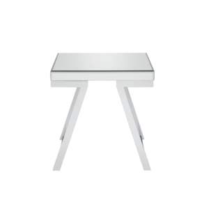 DB Alfresco <b>Mirrored</b> Top Square End <b>Table</b> with Silver Finish for Living Room Furniture - Product Image 1