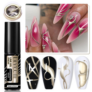 Gel Metálico Plateado para Delineado de Uñas, Pintura, Dibujo, Gel UV LED para Contornos, Gel Metálico para Arte de Uñas, Salón, Manicura DIY - Product Image 6
