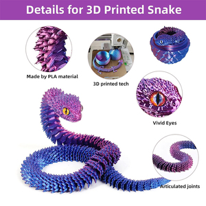 Serpente Stampato in 3D con Uovo, Figura di Serpente in Uova di Pasqua, Serpente Articolato, Giocattolo da Scrivania, Antistress <span class=keywords><strong>per</strong></span> Adulti - Product Image 3