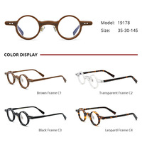 19178 Monture de lunettes en acétate faite à la main de haute qualité, nouvelle, personnalisée, tendance, ronde avec verres pour petits visages, hommes et femmes, myopie