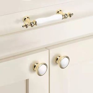 Wardrobe Door Cabinet Drawer Home Door Handle Handle Flower <strong>Ceramic</strong> Furniture Golden Handle Single Hole <strong>Knob</strong> - Product Image 3
