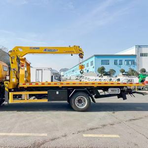 Camion de remorquage à plateau plat avec grue à bras droit, équipement de récupération et de transport de véhicules lourds pour les opérations logistiques - Product Image 5