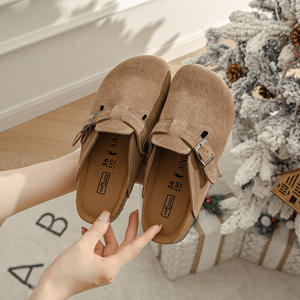 2025 <span class=keywords><strong>donna</strong></span> <span class=keywords><strong>in</strong></span> vera pelle scamosciata <span class=keywords><strong>sughero</strong></span> zoccoli Mules scarpe con plateau prezzo di fabbrica abbigliamento estivo stampato mezza <span class=keywords><strong>ciabatte</strong></span> taglia 43 - Product Image 2