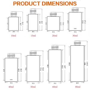 Flat Shoulder Cylinder Glass Bottle with Dropper Clear Frosted Glass 15ml 20ml 1 oz Cosmetic Packaging White Round - Product Image 4