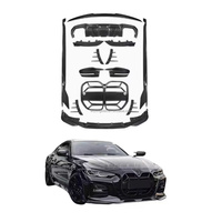 Kit carrosserie en fibre de carbone sèche pour BMW Série 4 G22 G430i SQ : Lame avant, diffuseur, spoiler, jupes latérales
