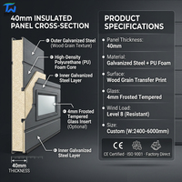 Portes de garage en acier mousse à double paroi thermique à rupture de pont thermique, isolées électriquement, automatiques, personnalisées, USA CA, pour villa