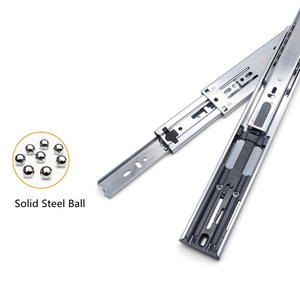 Guide scorrevoli per cassetti a 3 sezioni in acciaio da 45 mm per <span class=keywords><strong>mobili</strong></span>, estensione completa, per armadietti e contenitori - Product Image 2