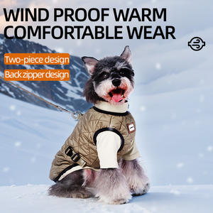 Vêtements pour chien 2 en 1 imperméables coupe-vent chauds avec harnais veste pour petit chien chiot veste de luxe - Product Image 2