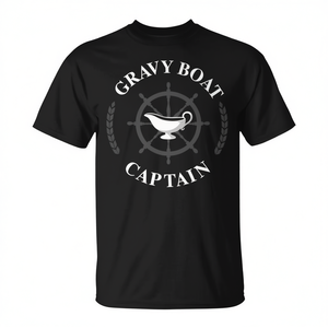 Camiseta Gravy Boat Captain Thanksgiving unisex para adultos, 100% algodón, cuello redondo, manga corta - Product Image 2