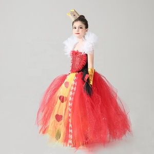 Costume de <span class=keywords><strong>Reine</strong></span> des Cœurs pour Fille, Déguisement de Conte de Fées du Pays des Merveilles, Tenue de Vilaine Scintillante pour Halloween, Costumes de <span class=keywords><strong>Reine</strong></span> Rouge Maléfique pour Enfants - Product Image 2