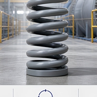 Ressort de compression pour support de turbine, ressort hélicoïdal amortissant les vibrations pour montage de machines de centrale électrique