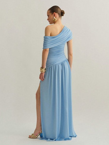 Bettergirl Abito Lungo <span class=keywords><strong>Blu</strong></span> Elegante per Ramadan Primavera 2026, Moda di Lusso, Monospalla, <span class=keywords><strong>Aderente</strong></span> con Spacco, <span class=keywords><strong>Vestito</strong></span> Elegante per le Festività - Product Image 3