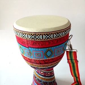 Wholesale Fabric Printed Kids Synthetic Skin Djembe African Hand <b>Drum</b> With Carry Strap - Product Image 4