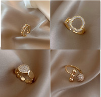 Bagues en or pavées de cristal en gros d'usine pour filles femmes cadeau d'anniversaire de mariage bijoux de fête de plage