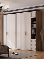 Armoire à portes battantes en placage de bois blanc, style Mid-Century, avec poignée en métal, meubles de chambre à coucher, meubles sur mesure