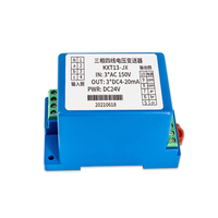Transmisor de Señal de Entrada Analógica de 0-5VAC, 0-50VAC, 0-100VAC, 4-20mA, 0-10V, Conexión Trifásica en Riel DIN, Transductor de Voltaje CA 0.2