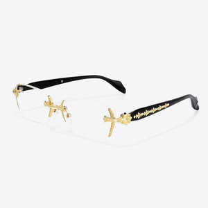 Kính mắt chống ánh sáng xanh khung chữ nhật không viền cổ điển <span class=keywords><strong>2025</strong></span> dành cho nữ, gọng kính quang học, tròng kính trong suốt - Product Image 6