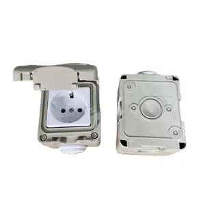 IP55 Waterproof AC250V 16A EU Wall Socket Box