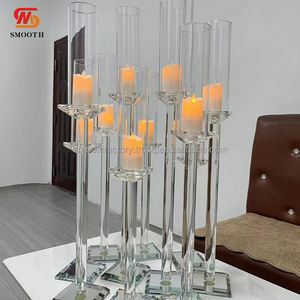 Portavelas de Cristal de Brazo Alto Elegante para Decoración de Bodas, Banquetes, Restaurantes, Fiestas de Cumpleaños - Product Image 5