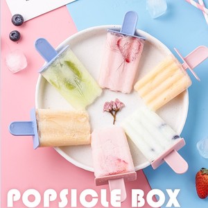 Stampo per ghiaccioli in plastica stampo per gelato Lolly Pop Maker fatto in casa <span class=keywords><strong>4</strong></span> ghiaccioli per bambini PP coperchio vassoio per cubetti di ghiaccio usa e getta in plastica - Product Image 2