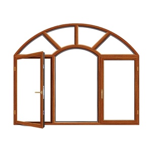 Fenêtres à battant en aluminium à <span class=keywords><strong>double</strong></span> <span class=keywords><strong>vitrage</strong></span> en verre trempé Fenêtres et portes en aluminium couleur bois <span class=keywords><strong>de</strong></span> haute qualité - Product Image 1