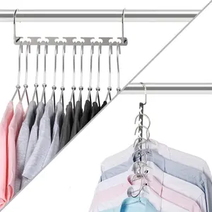 Hot Selling Hersteller Metal Magic Faltbarer Kleiderbügel Space Saver Factory Direct Kleidung Magic Hangers Clothes Organizer