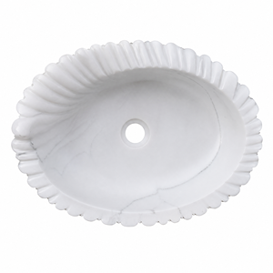 อ่างล้างมือแบบติดผนังหินธรรมชาติหรูหราจาก Poulars Wholesale พร้อมฐานหินอ่อนหยกขาว - Product Image 4