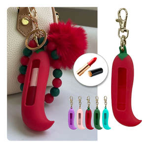 Tempat Lipstik Kapsul Silikon untuk Botol Air, Aksesori Botol Air Dekoratif dengan Gantungan Kunci Lip Balm - Product Image 6