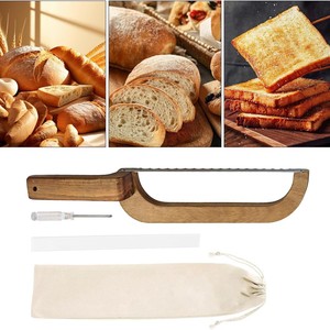 Wooden <b>bread</b> and toast saw, sandwich baguette saw, wooden <b>knife</b> saw, household <b>bread</b> slicer, kitchen tool - Product Image 1