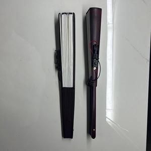 33cm LED Large Rave Folding <b>Hand</b> <b>Fans</b> with Bamboo Ribs and White or Black Fabric Battery Included - Product Image 2