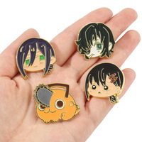 Broche en émail personnalisée style Q, motif démon tronçonneuse de dessin animé, pour sacs et accessoires vestimentaires, vente en gros