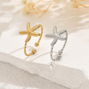 Tobillera de Cobre para Mujer, Estilo Europeo Americano, con Incrustaciones Geométricas de Perlas Preciosas y Estrellas de Mar, Estilo Playa, Superventas Transfronterizo - Product Image 2