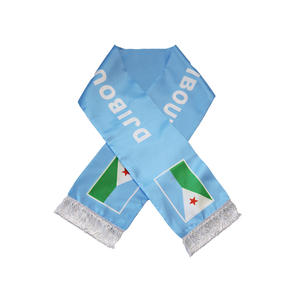 ผ้าพันคอธงชาติดีไจบูตี ผลิตภัณฑ์เชียร์ฟุตบอลแบบกำหนดเองขายส่ง ผ้าพันคอพู่ห้อยสำหรับแฟนบอล - Product Image 4