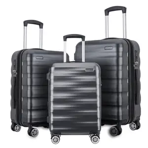 Hafif ABS 3 parça arabası bagaj seti seyahat bavul setleri 3 parça arabası bagaj seti