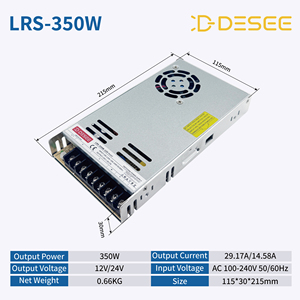 Alimentatore Serie LRS 350W-12V di Alta Gamma, Alimentatore AC-DC Ultra Sottile con Certificazione BIS - Product Image 4