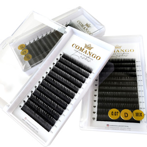 Pestañas CoMango Hechas a Mano, Color Negro Oscuro, Pre-fabricadas, Estilo Ojo de Gato, Volumen, Material PBT, 12 Filas, <span class=keywords><strong>Súper</strong></span> Suaves - Product Image 6