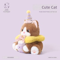 Peluche Mochi Chat Patate Douce Violette Mignonne, Poupée en Peluche Réconfortante, Cadeau d'Anniversaire pour Filles, Polyester Coton PP, 31cm-50cm