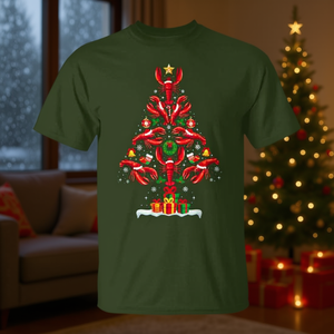 Camiseta Lobster Christmas Tree con diseño navideño para adultos unisex - Product Image 3