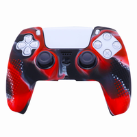 Peau de protection en silicone pour manette PS5 Style d'impression de jeu multiple Coque en caoutchouc Fonction lumineuse Type de pouce Sac PC