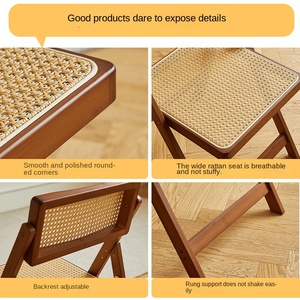 Bamboo Folding <strong>Dining</strong> <strong>Chair</strong> with Backrest Nordic &amp; Modern Simplicity Design for Home &amp; <strong>Dining</strong> Use - Product Image 4