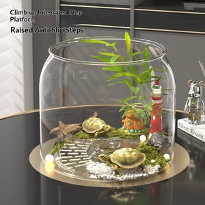 Bureau-aquarium van kunststof voor thuis & kantoor, hoge transparantie, trapvormig, geschikt voor goudvissen en schildpadden, individueel verpakt - Product Image 4