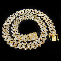 Chaîne en alliage RQ 20 mm, chaîne hip-hop glacée, collier, bijoux bling bling