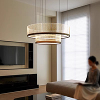 Lustre en forme de ligne de pêche Yunsha - Design simple, élégant, moderne et haut de gamme, LED avec télécommande pour salons, villas, grandes salles