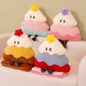 Coussin Arbre de Noël 2-en-1 en coton PP, couverture et couette pour climatisation, coussin de <span class=keywords><strong>sieste</strong></span> pour bureau et voiture, dossier de siège - Product Image 3